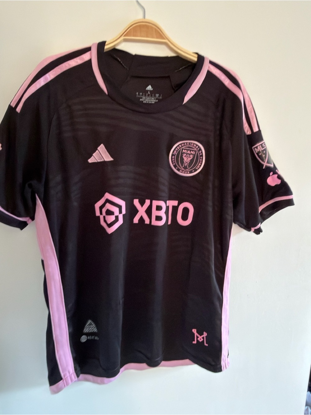 adidas Black and Pink Kids Soccer Jersey - Inter Miami Style